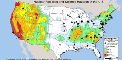 Seismic Hazards and Nuclear Facilities Map